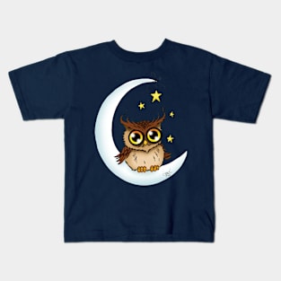 Owl on the Moon Kids T-Shirt